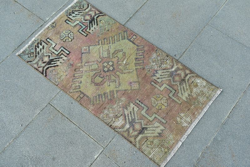 Vintage Turkish Mini Rug 1.3 x 2.6 ft