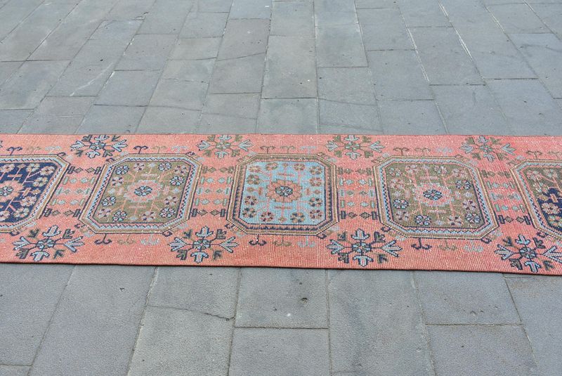 Vintage Turkish Runner Rug 2.5 x 11.4 ft