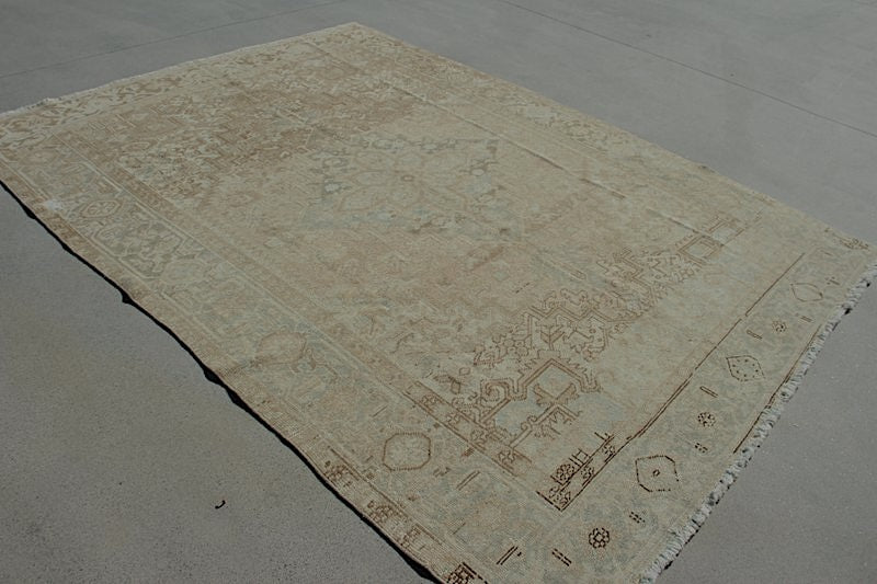 XL Vintage Turkish Accent Area Rug 6.2 x 9.5 ft