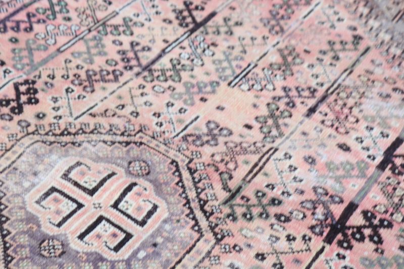 Vintage Turkish Accent Area rug 6.2 x 7.7 ft