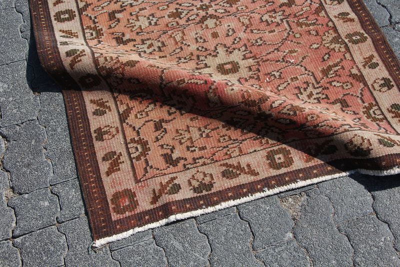 Vintage Turkish Runner Rug 3.4 x 7.2 ft