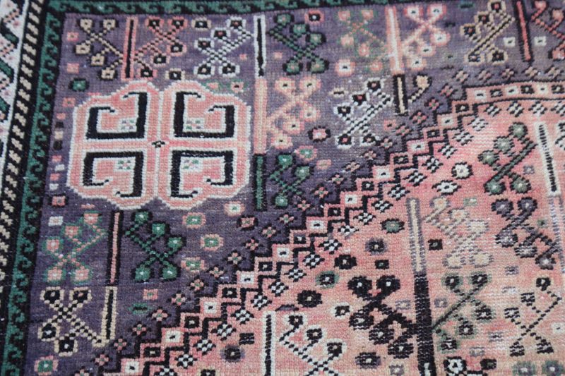 Vintage Turkish Accent Area rug 6.2 x 7.7 ft