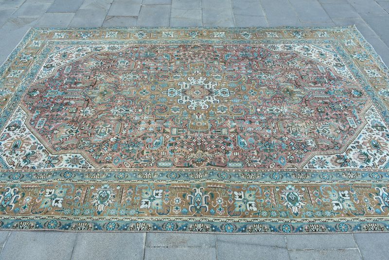 XL Vintage Persian Accent Area Rug 6.4 x 8.4 ft
