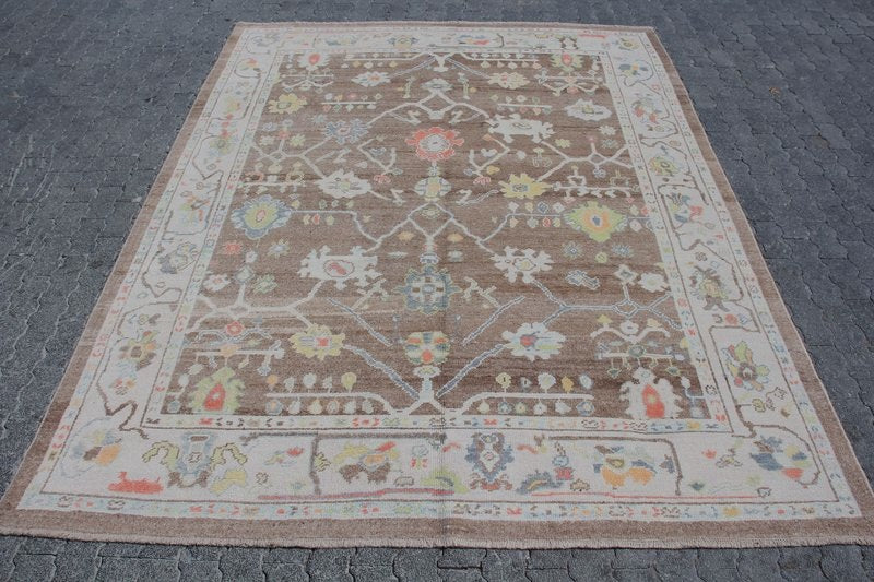 XL Vintage Turkish Accent Area Rug 7.9 x 9.8 ft