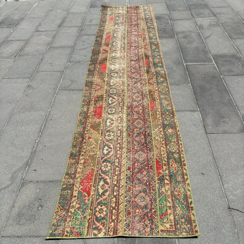 Vintage Turkish Runner Rug 2.5 x 11.4 ft