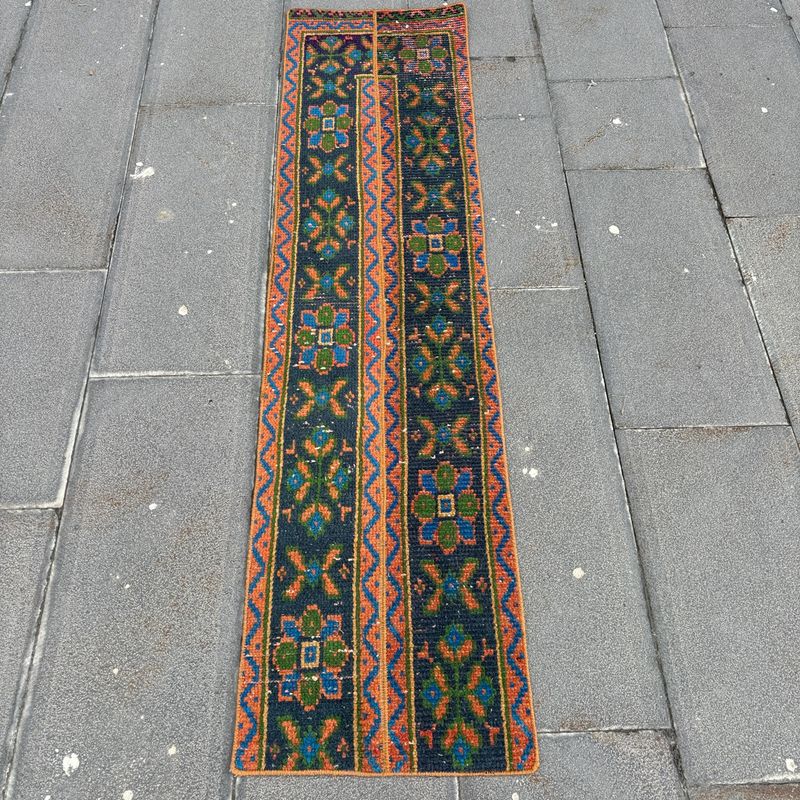Vintage Turkish Runner Rug 1.3 x 5.4 ft