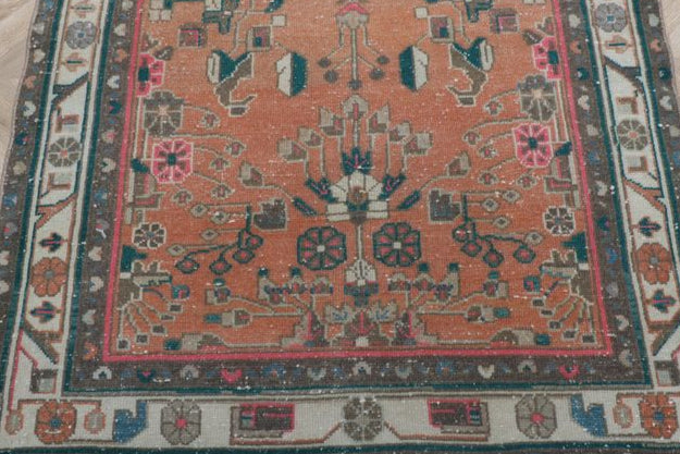 Vintage Turkish Runner Rug 3.3 x 9.7 ft