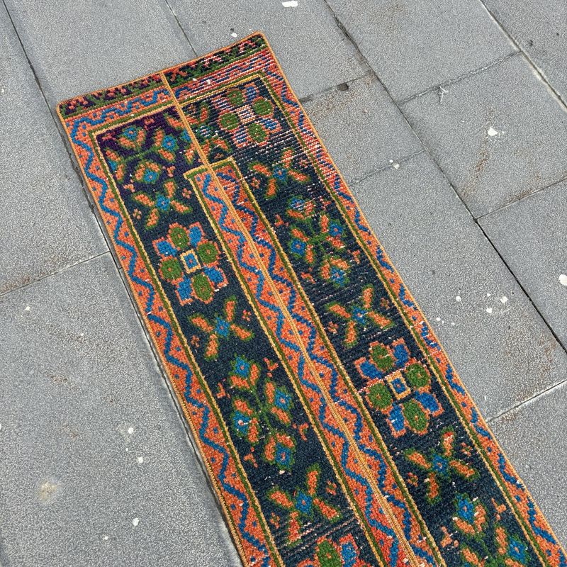 Vintage Turkish Runner Rug 1.3 x 5.4 ft