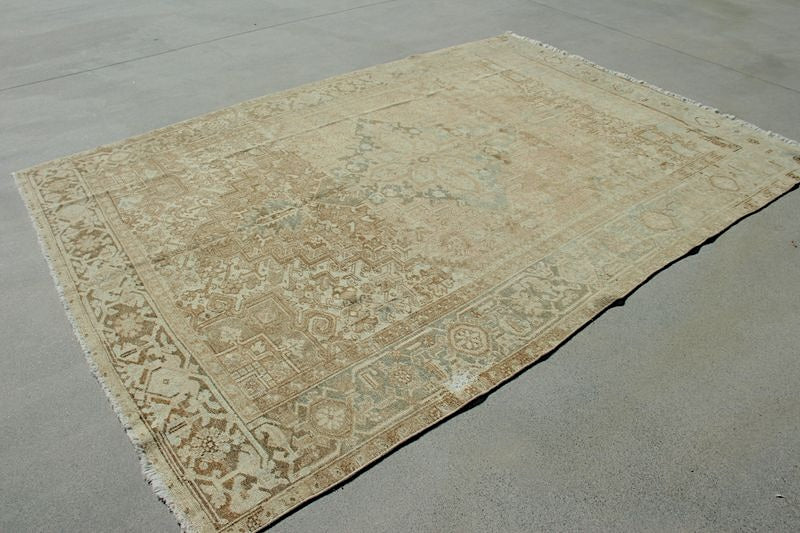 XL Vintage Turkish Accent Area Rug 6.2 x 9.5 ft