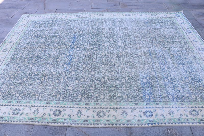 XL Vintage Turkish Accent Area rug 6.6 x 9.1 ft