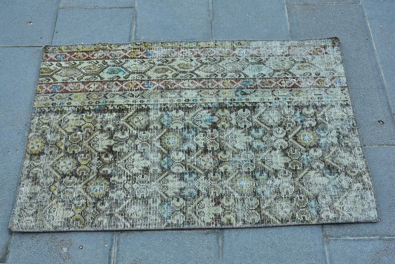 Vintage Turkish Mini Rug 2.3 x 3.6 ft