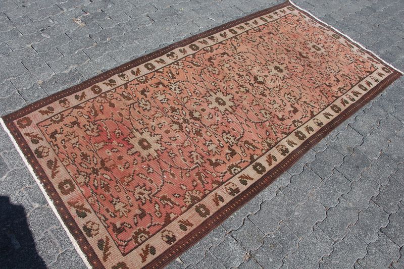 Vintage Turkish Runner Rug 3.4 x 7.2 ft