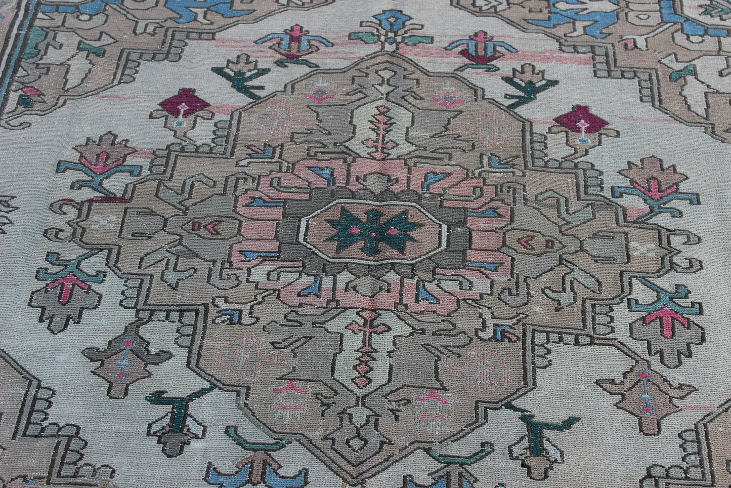 XL Vintage Soumak Accent Area Rug 6.4 x 11.3 ft