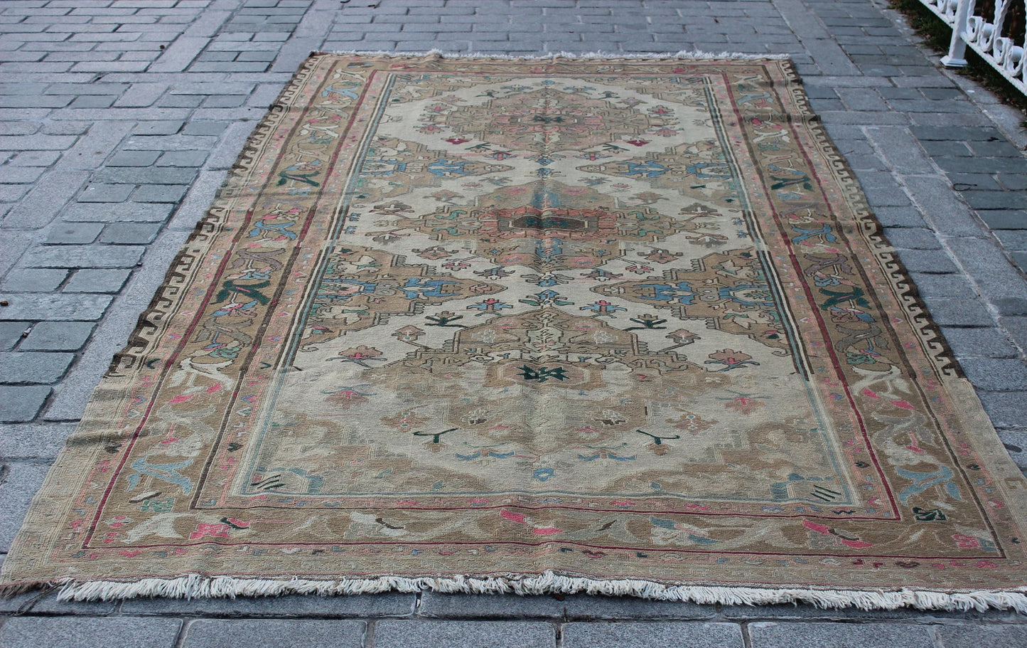 XL Vintage Soumak Accent Area Rug 6.4 x 11.3 ft