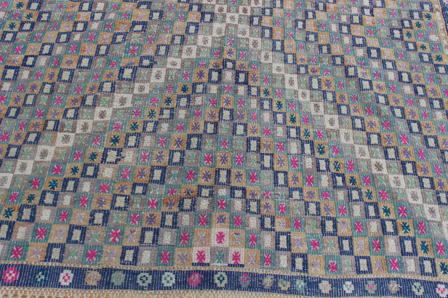 XL Vintage Turkish Accent Area Rug 6.2 x 11.1 ft