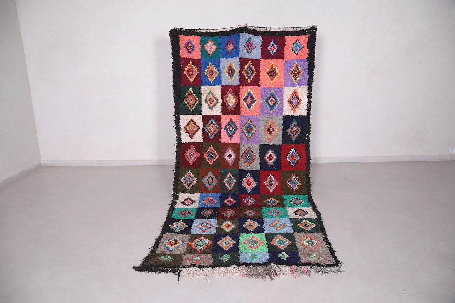 Vintage Moroccan Accent Area Rug 4.7 x 9.8 ft