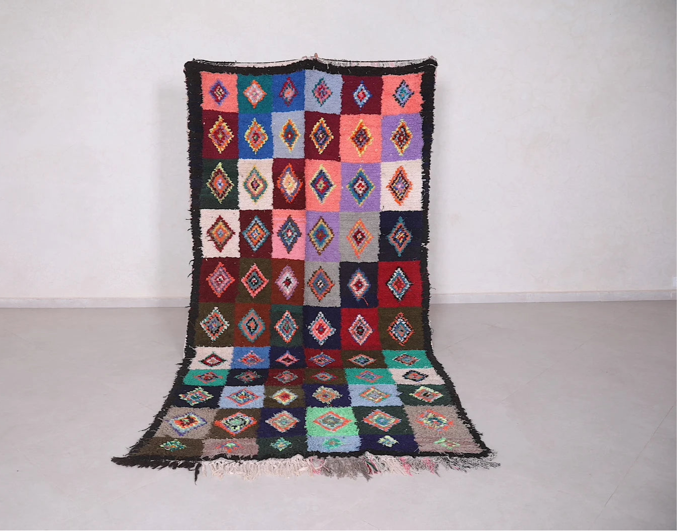 Vintage Moroccan Accent Area Rug 4.7 x 9.8 ft