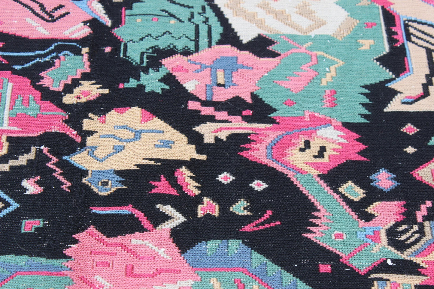 XL Vintage Soumak Accent Area Rug 8.8 x 11.5 ft