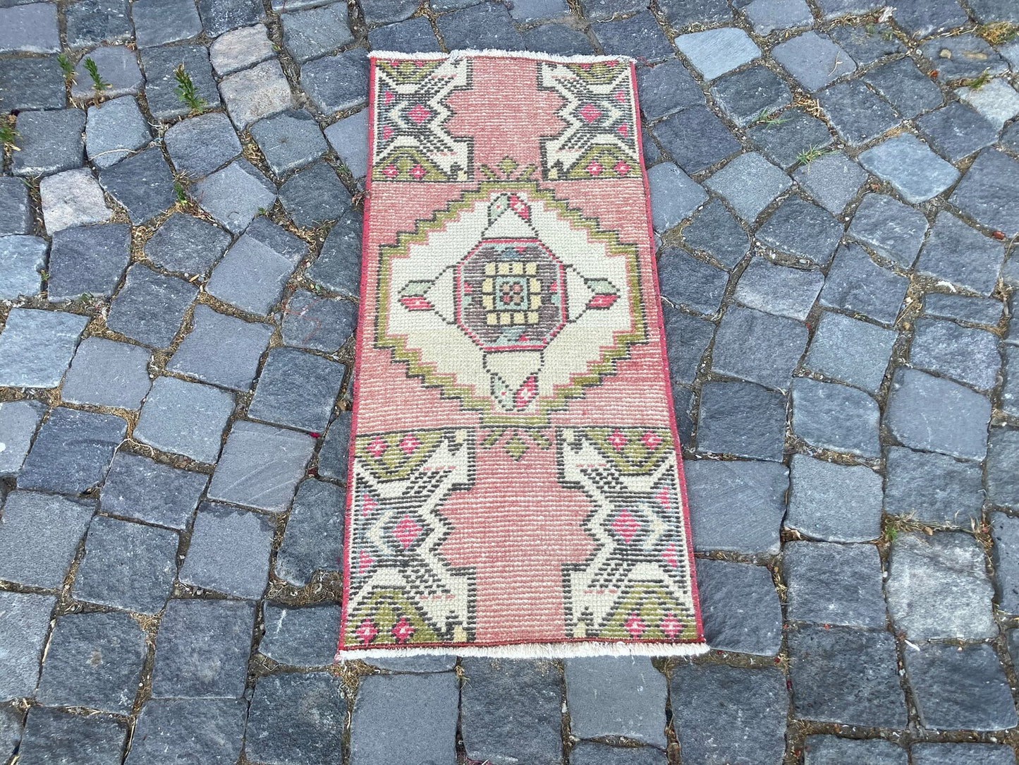 Vintage Turkish Mini Rug 1.3 x 2.8 ft