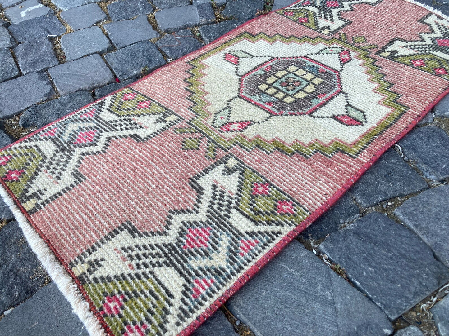 Vintage Turkish Mini Rug 1.3 x 2.8 ft