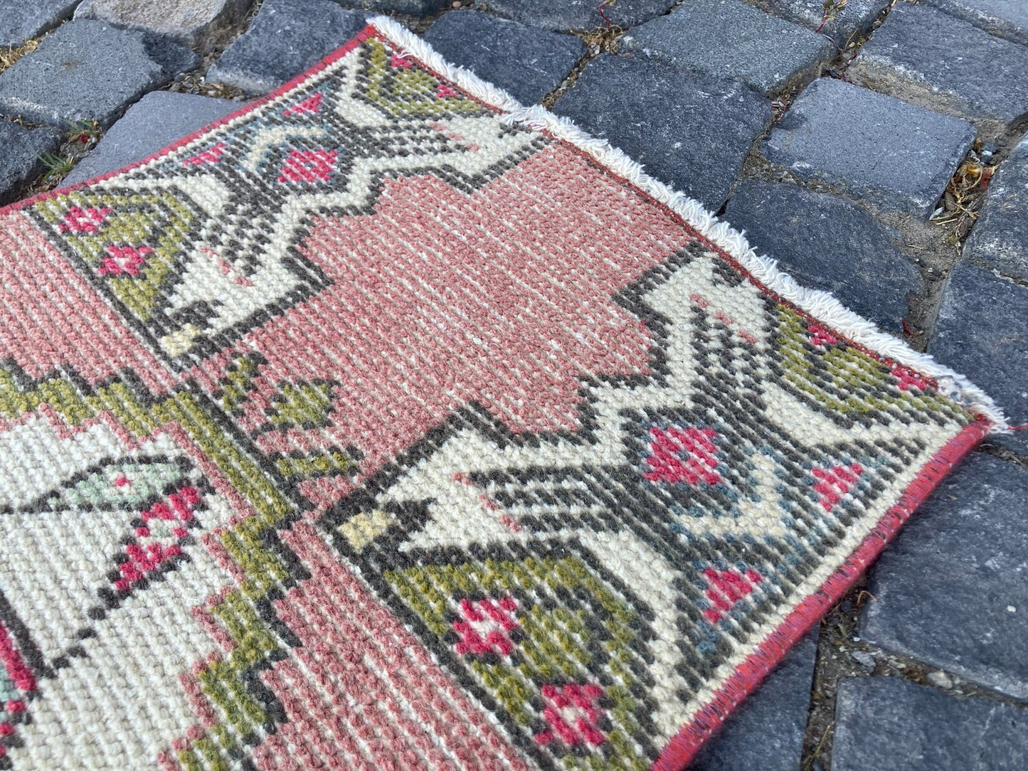 Vintage Turkish Mini Rug 1.3 x 2.8 ft