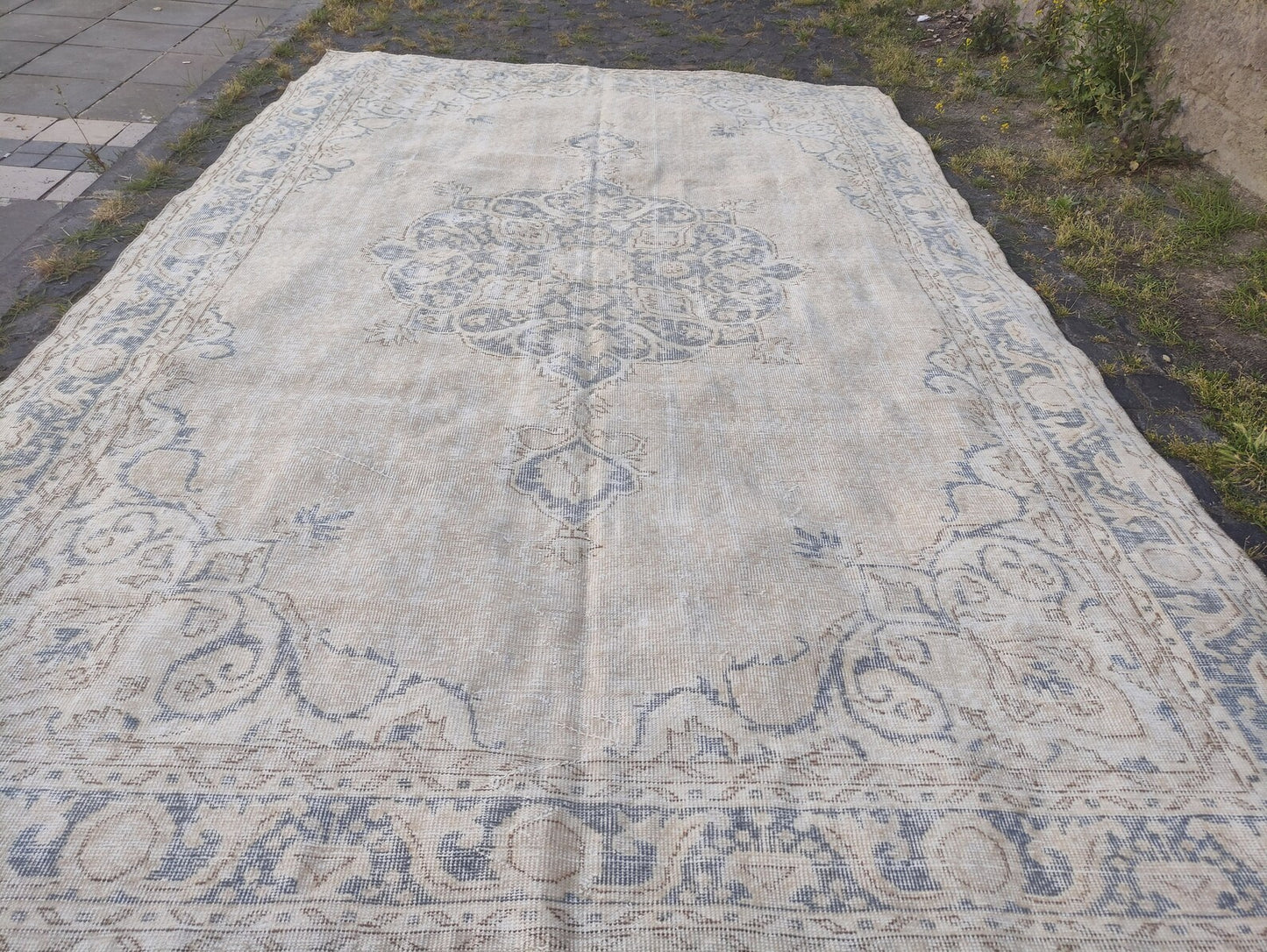 XL Vintage Turkish Accent Area Rug 6.6 x 10.2 ft
