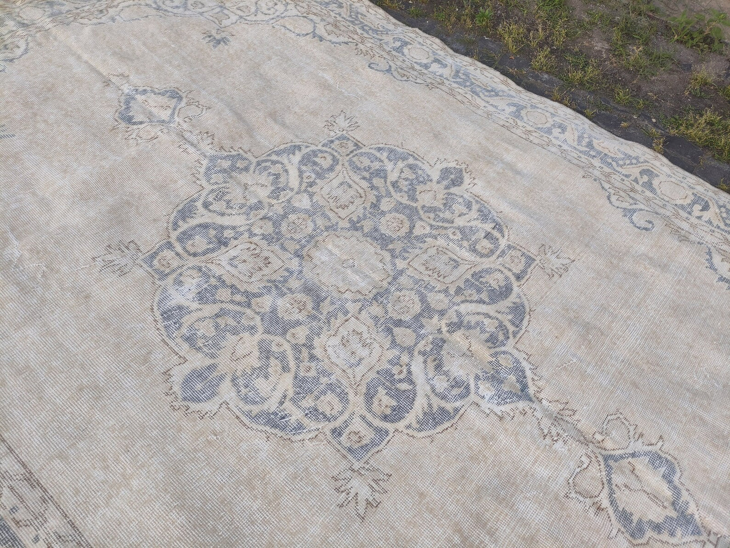 XL Vintage Turkish Accent Area Rug 6.6 x 10.2 ft