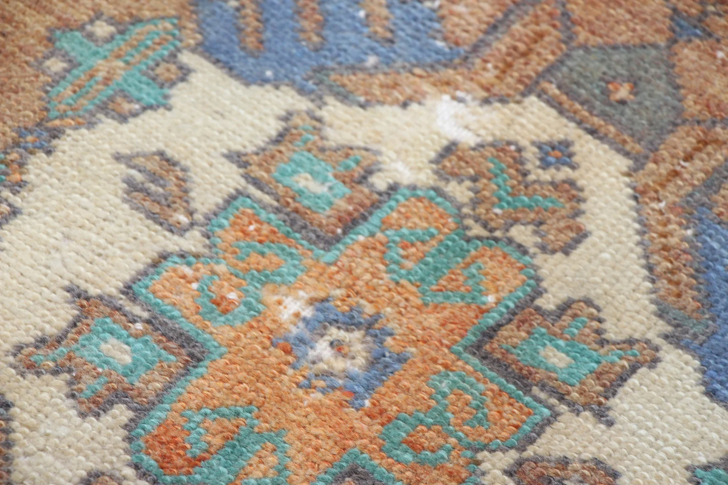 Vintage Turkish Mini Rug 1.4 x 3.2 ft