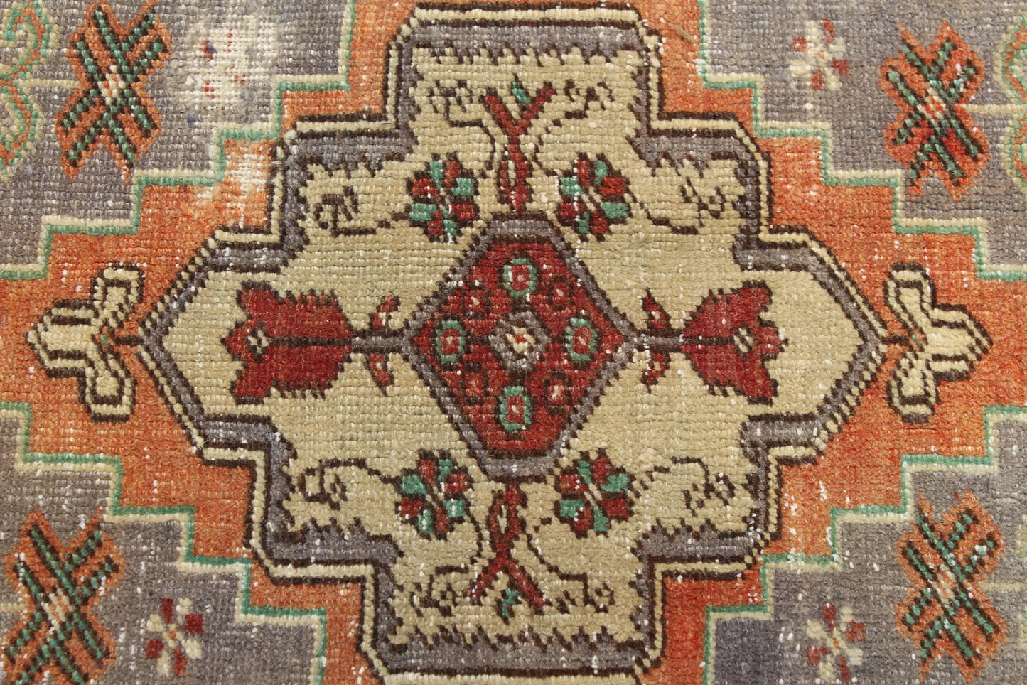 Vintage Turkish Mini Rug 1.3 x 2.6 ft