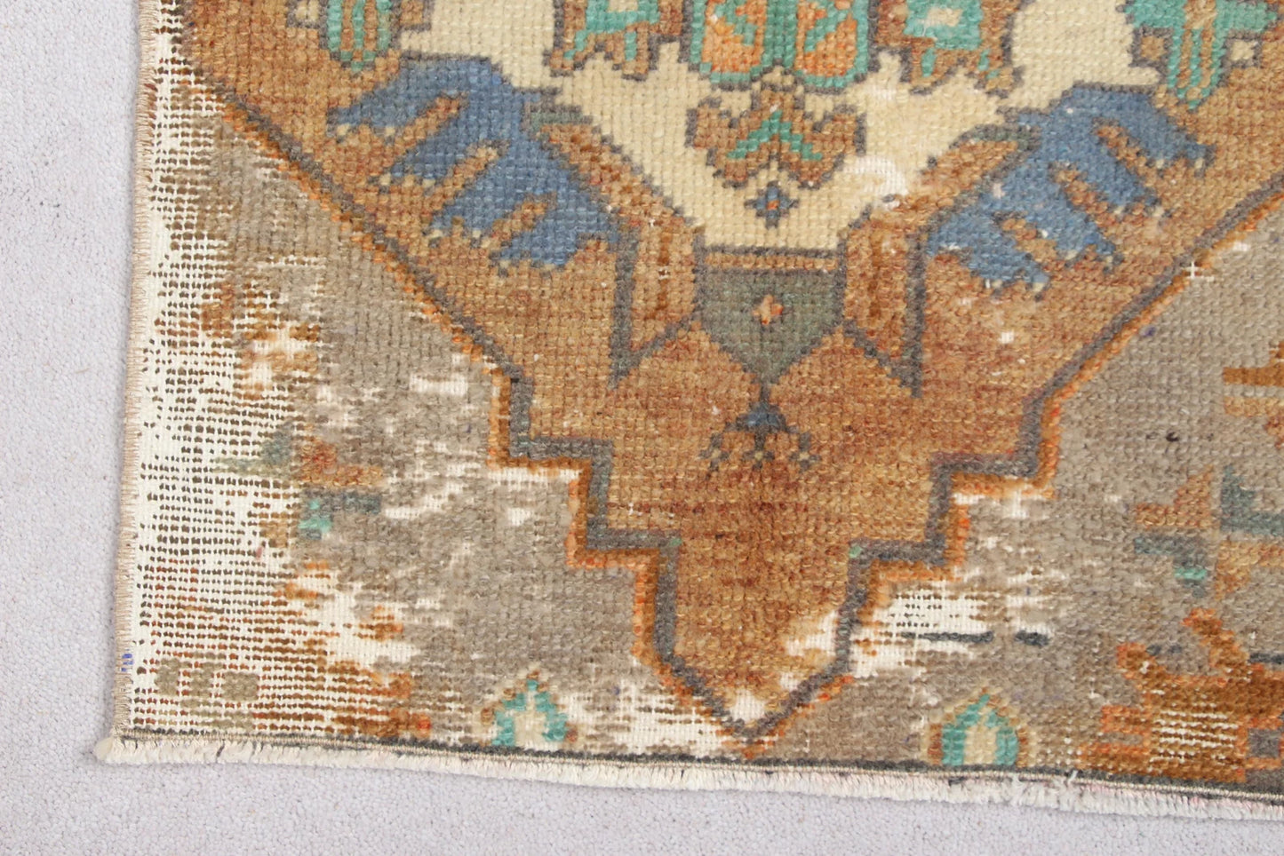 Vintage Turkish Mini Rug 1.4 x 3.2 ft