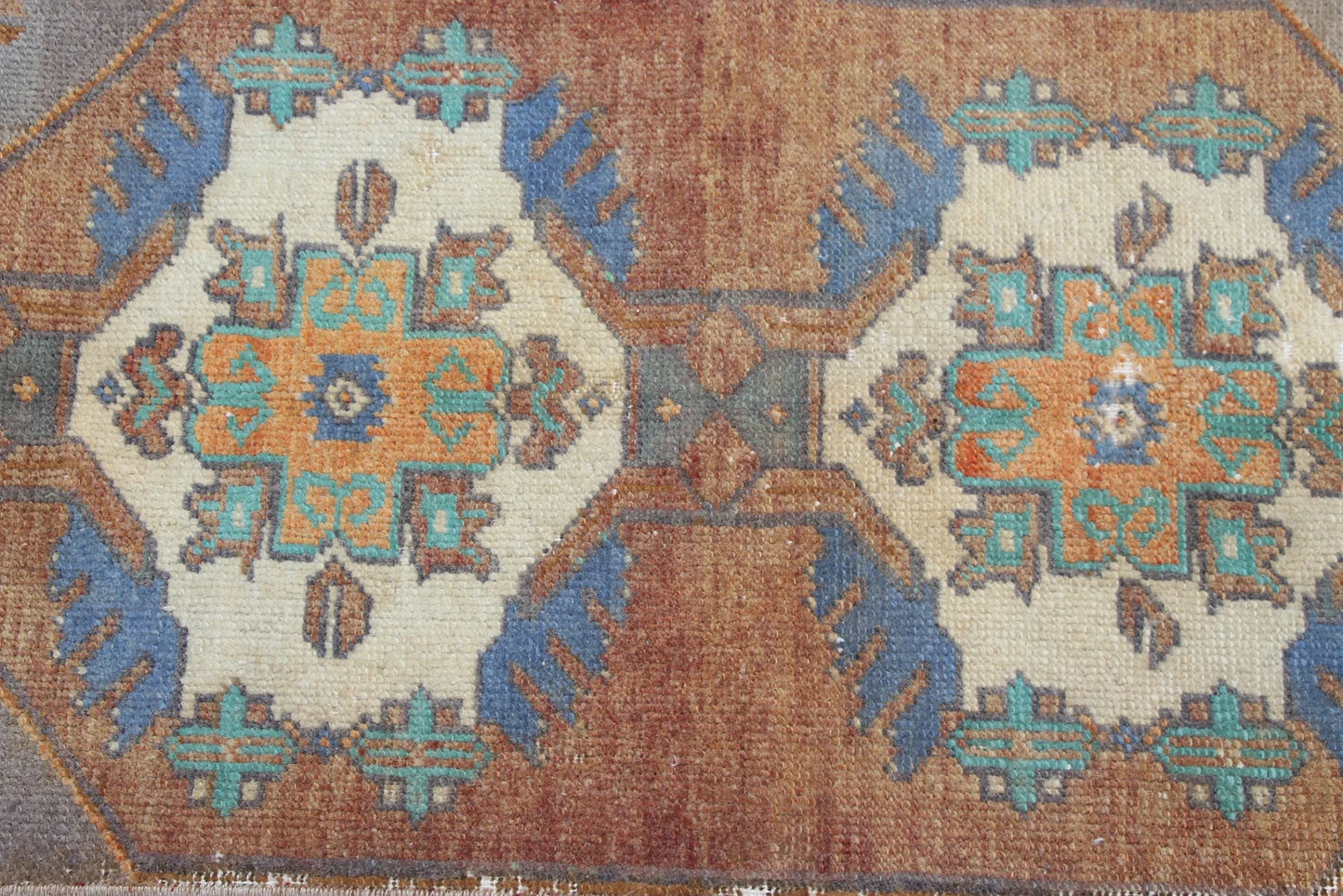 Vintage Turkish Mini Rug 1.4 x 3.2 ft