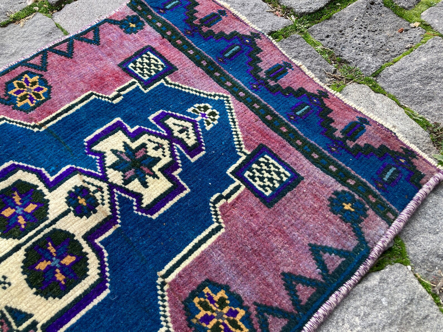 Vintage Turkish Mini Rug 1.2 x 2.8 ft