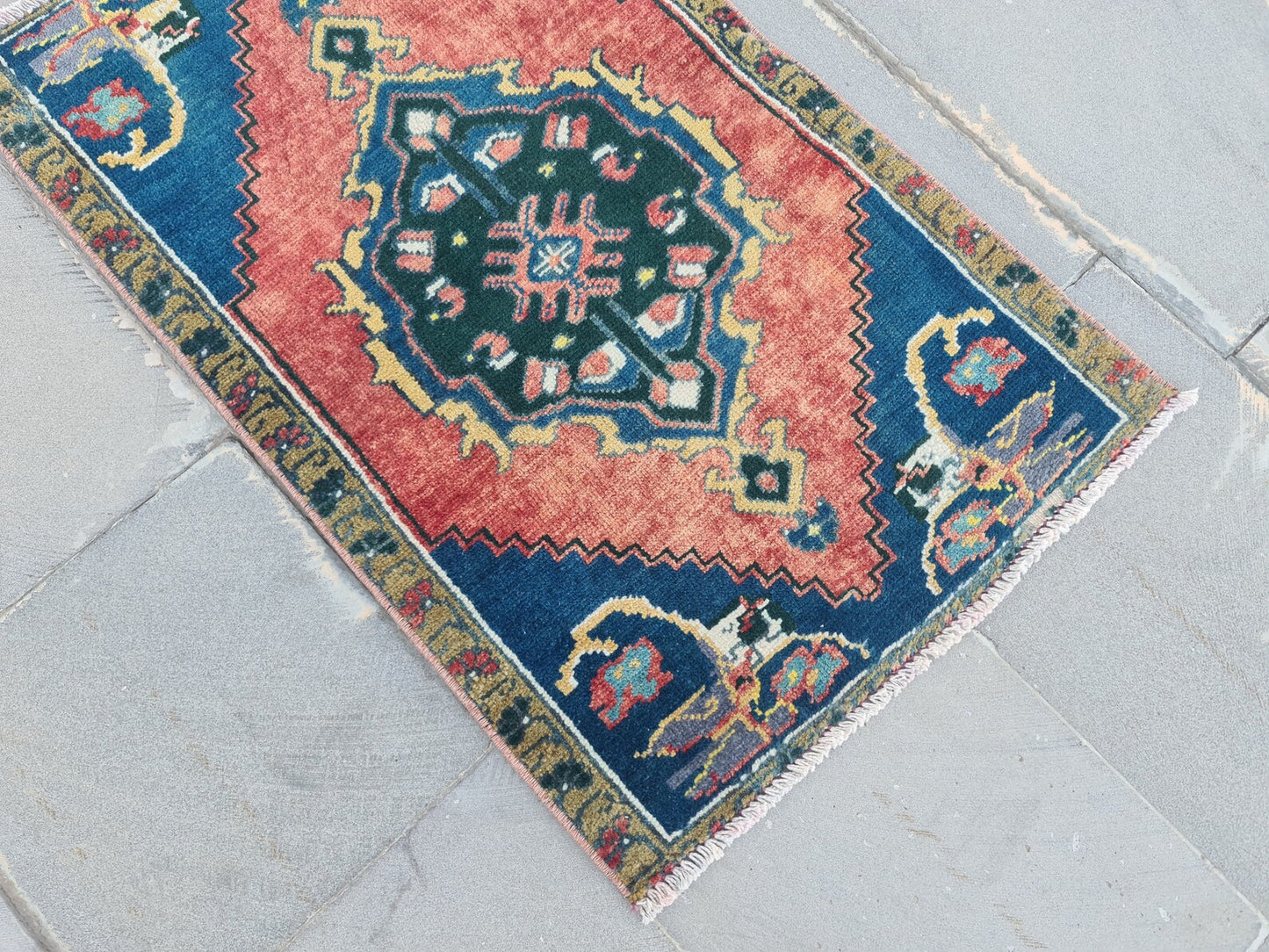Vintage Turkish Mini Rug 1.8 x 2.9 ft