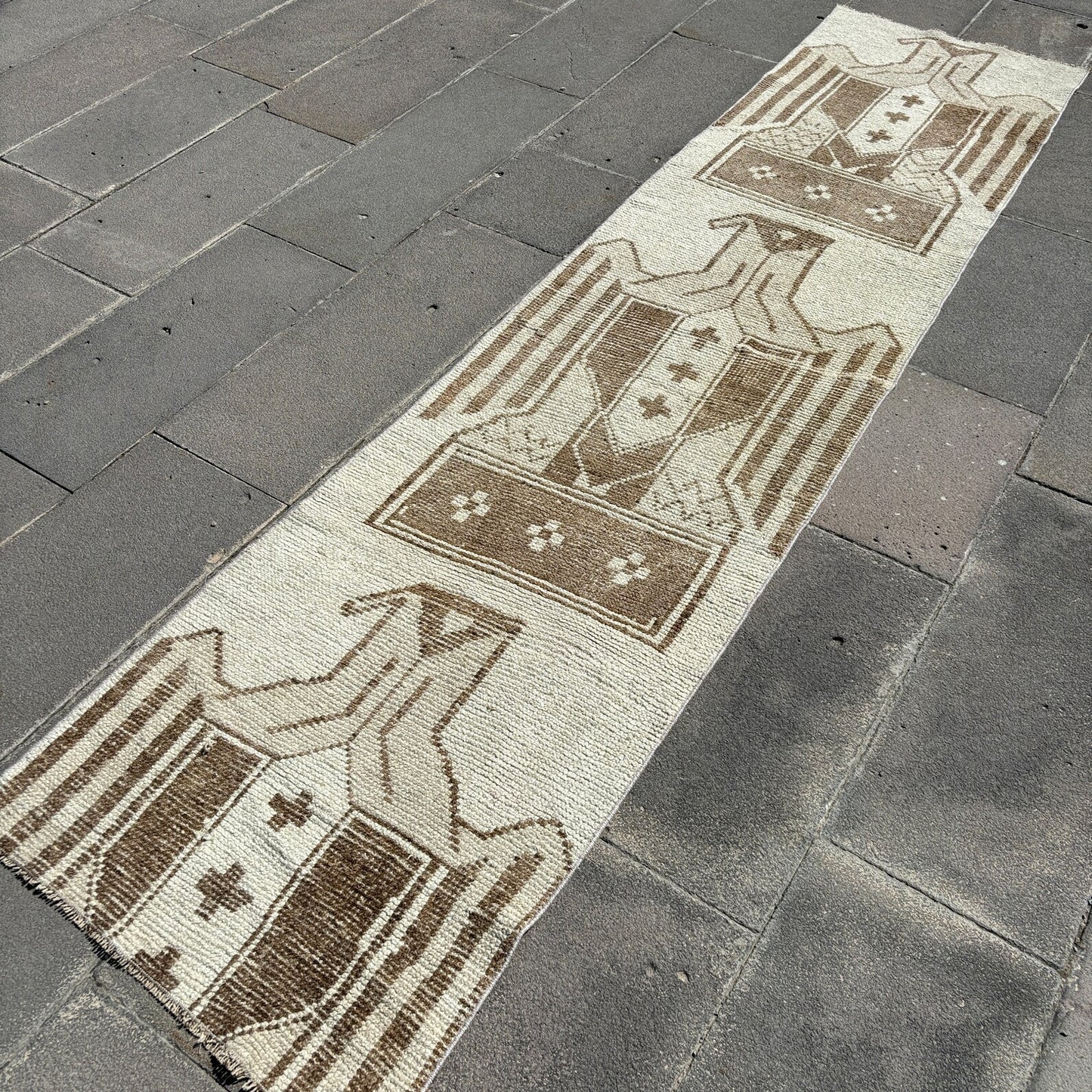 Vintage Turkish Runner Rug 2.1 x 8.8 ft