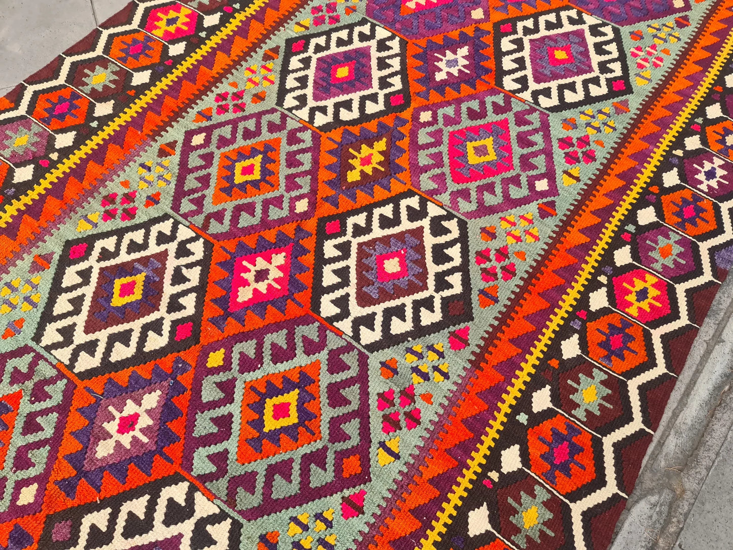 XL Vintage Turkish Accent Area Rug 5.4 x 16 ft