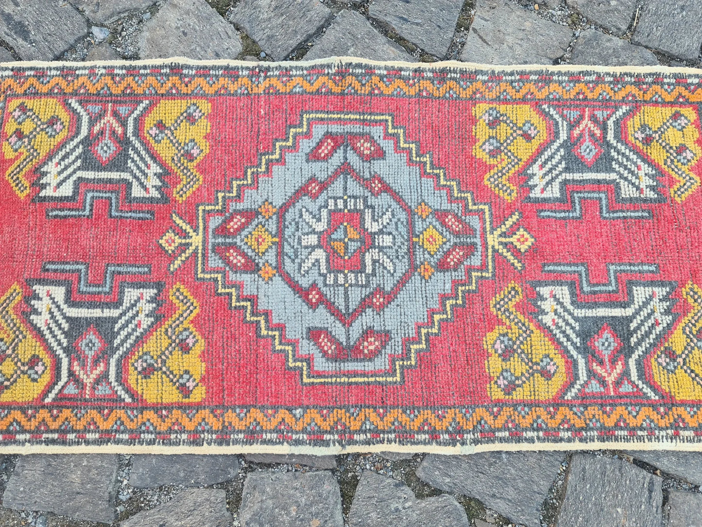 Vintage Turkish Mini Rug 1.7 x 3.2 ft