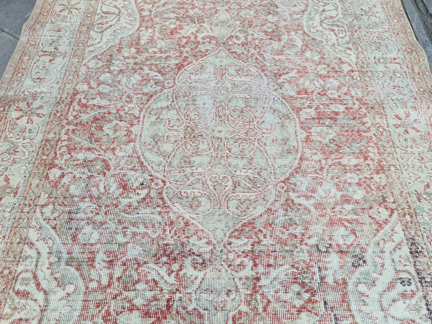 XL Vintage Turkish Accent Area Rug 5.5 x 9.2 ft