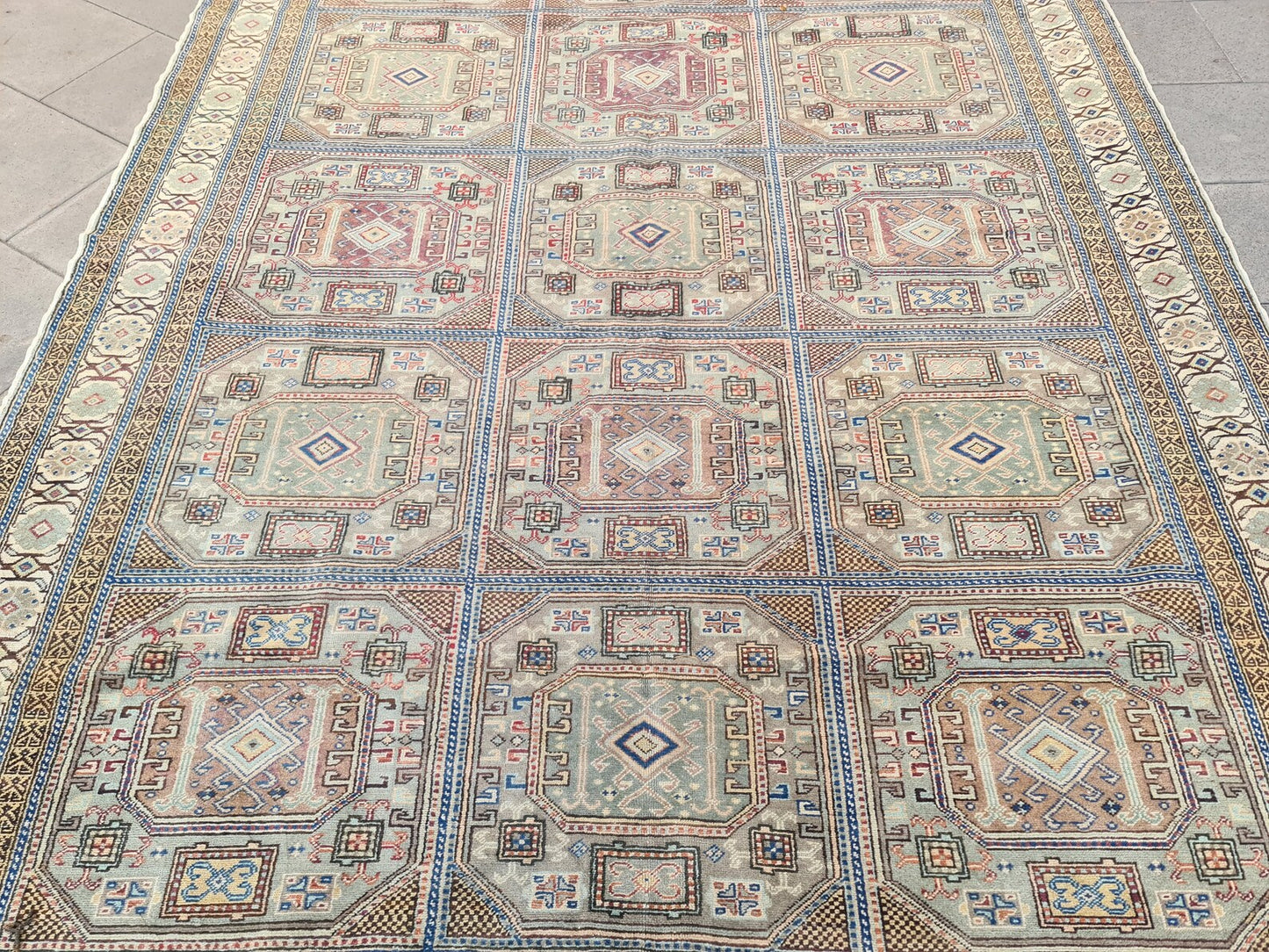 XL Vintage Turkish Accent Area Rug 6.6 x 9.5 ft