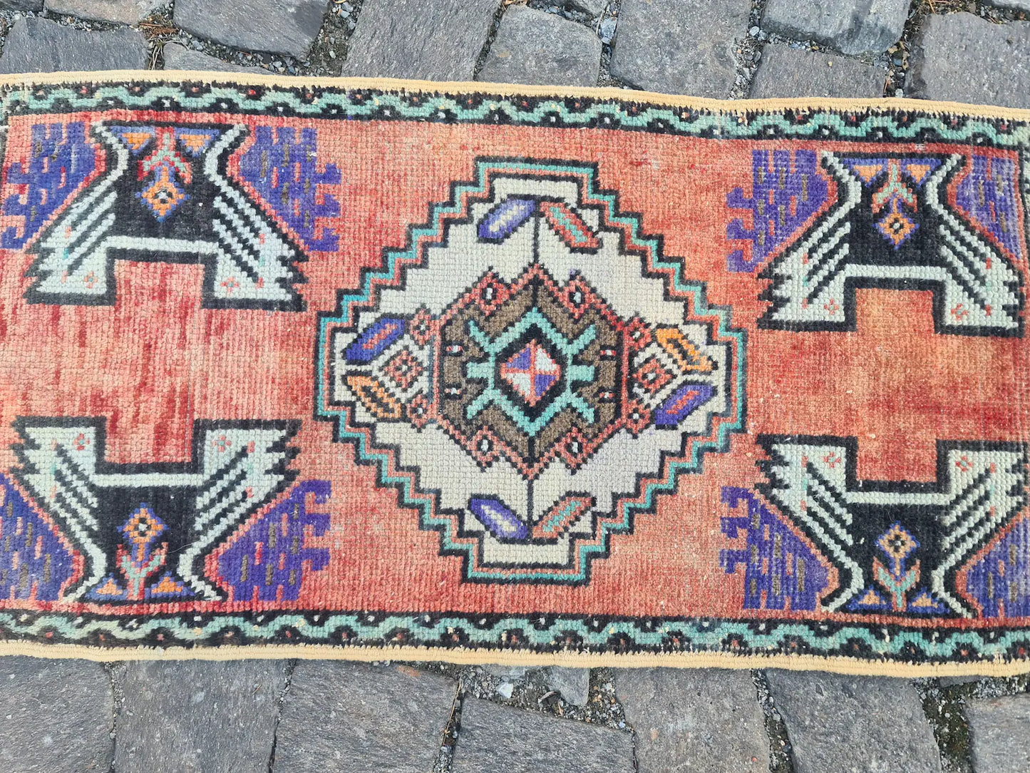 Vintage Turkish Mini Rug 1.6 x 3 ft
