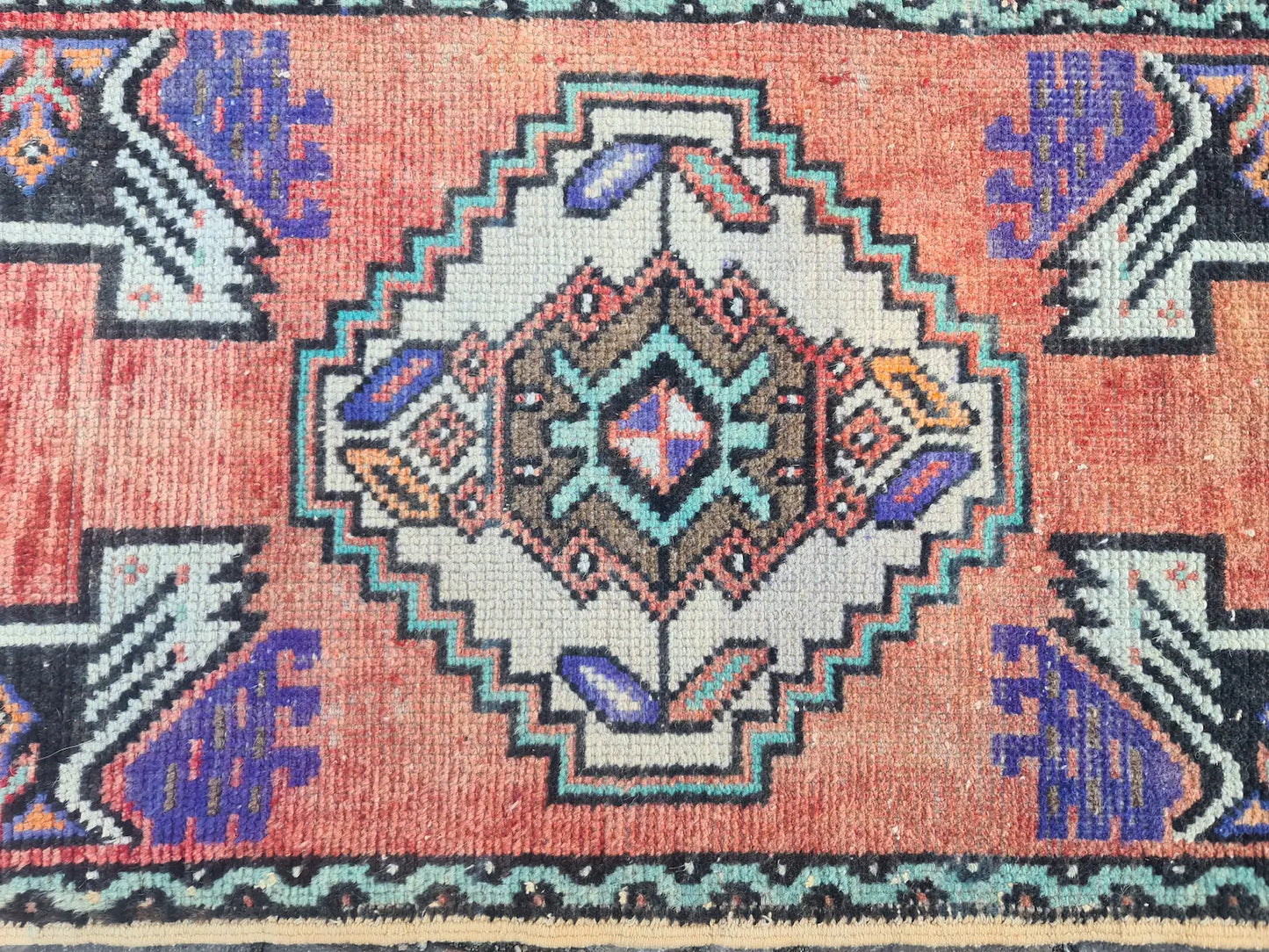 Vintage Turkish Mini Rug 1.6 x 3 ft