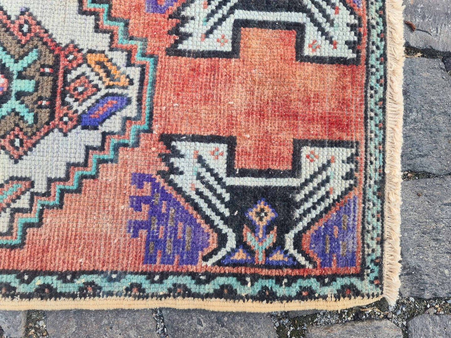 Vintage Turkish Mini Rug 1.6 x 3 ft