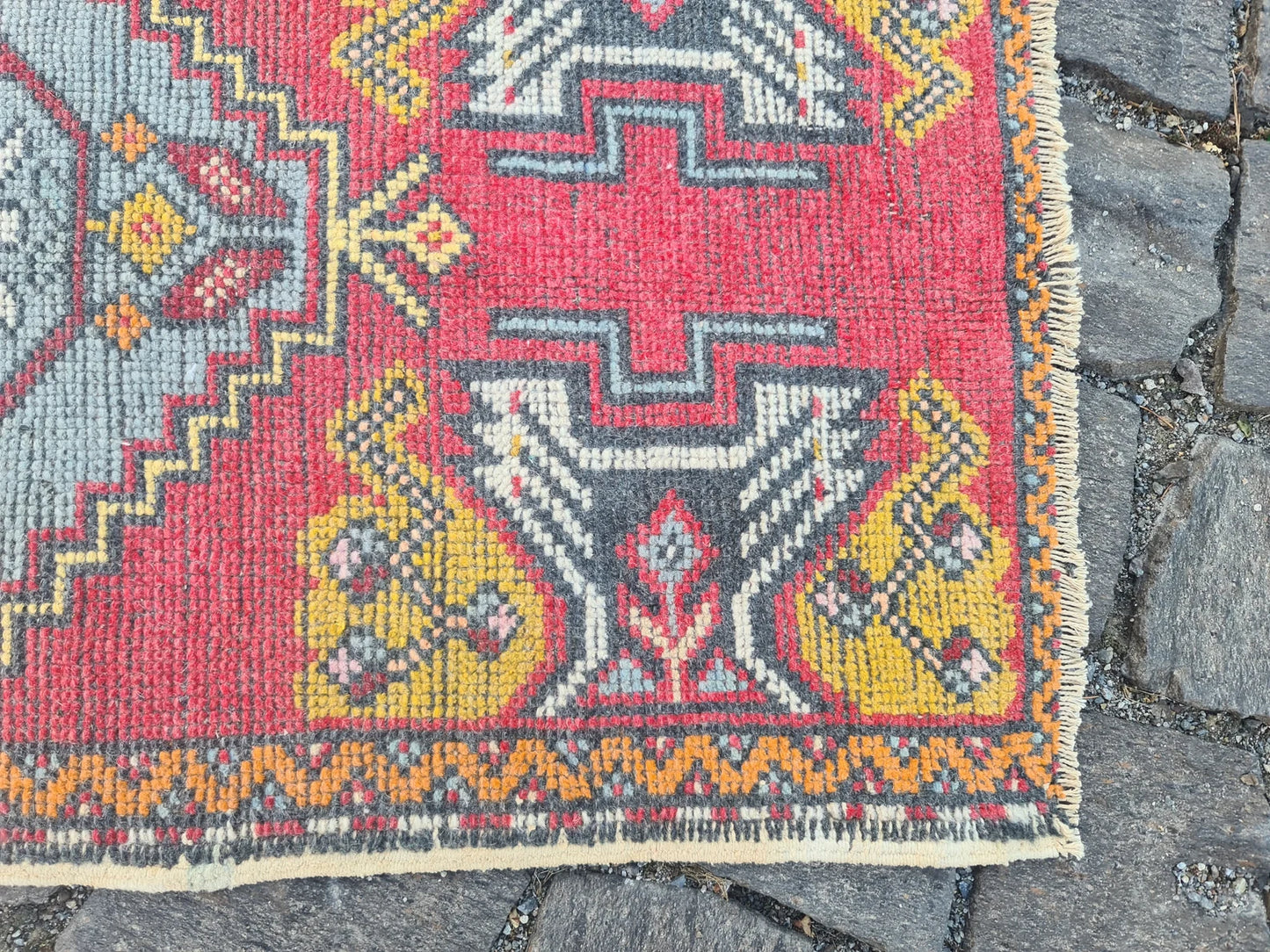 Vintage Turkish Mini Rug 1.7 x 3.2 ft