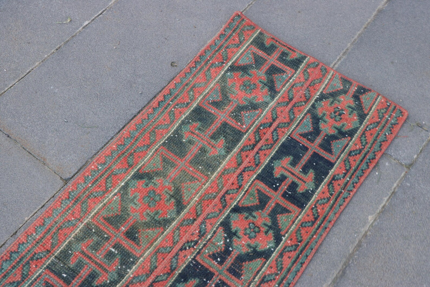 Vintage Turkish Accent Runner Rug 1.7 x 4.7 ft