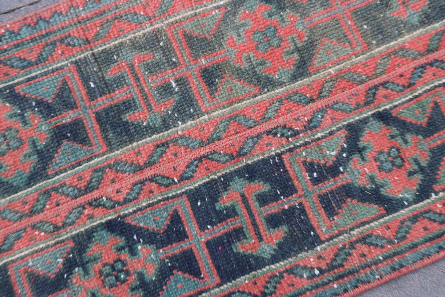 Vintage Turkish Accent Runner Rug 1.7 x 4.7 ft