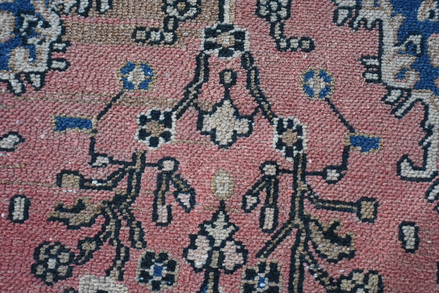 Vintage Turkish Mini Rug 2.3 x 2.6 ft