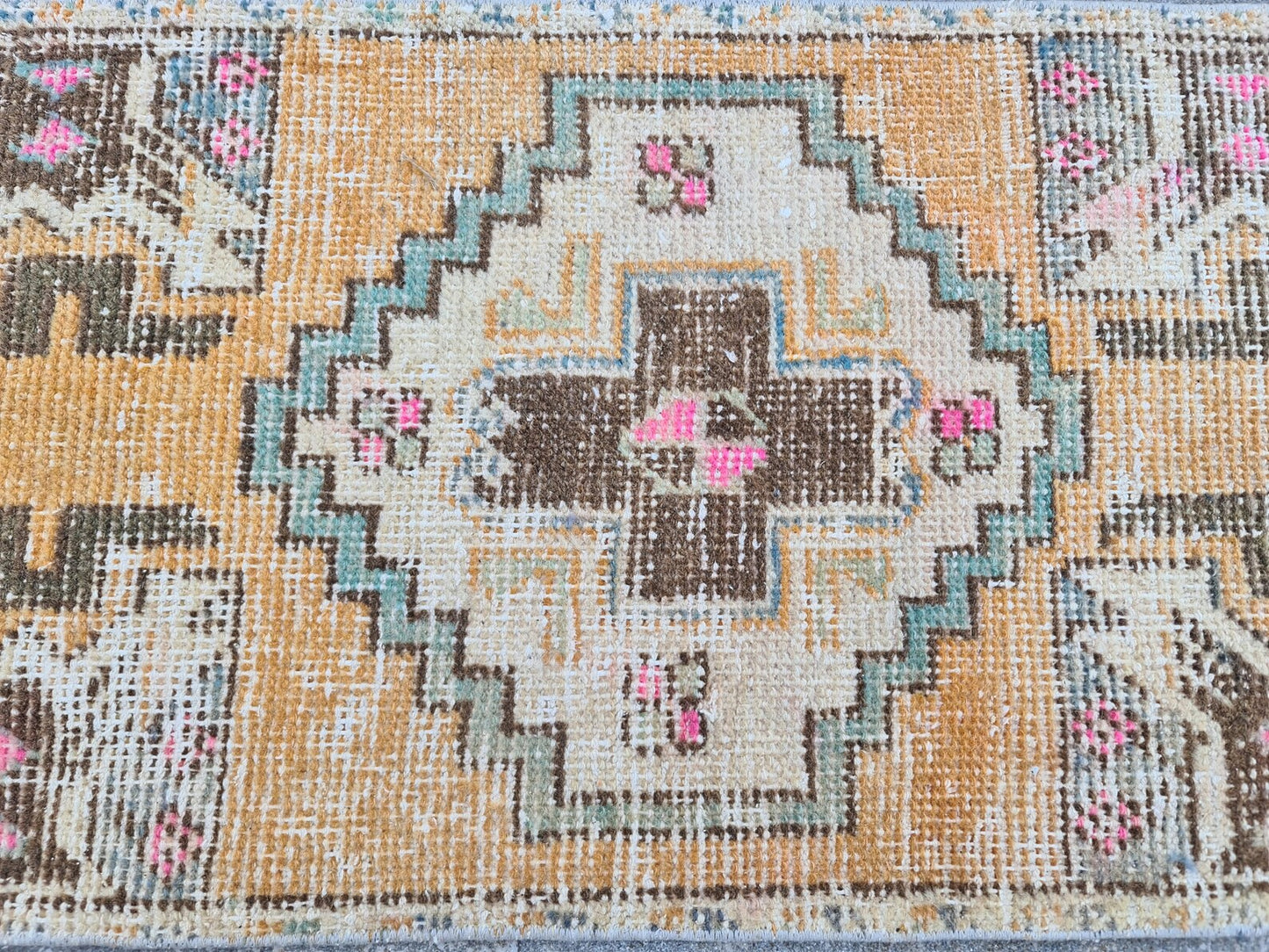 Vintage Turkish Mini Rug 1.4 x 2.5 ft