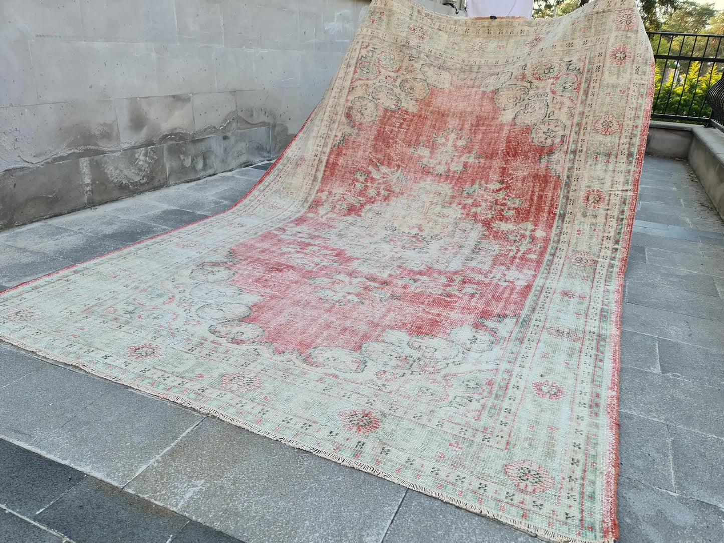 XL Vintage Turkish Accent Area Rug 7.5 x 11 ft
