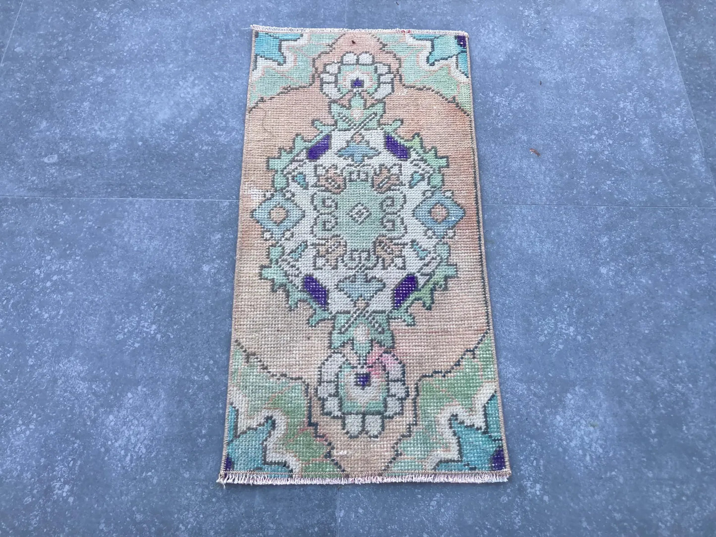 Vintage Turkish Mini Rug 1.2 x 2.5 ft