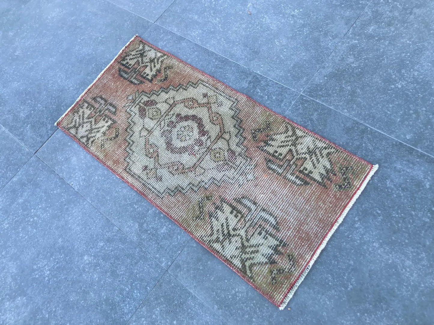 Vintage Turkish Mini Rug 1.3 x 2.9 ft