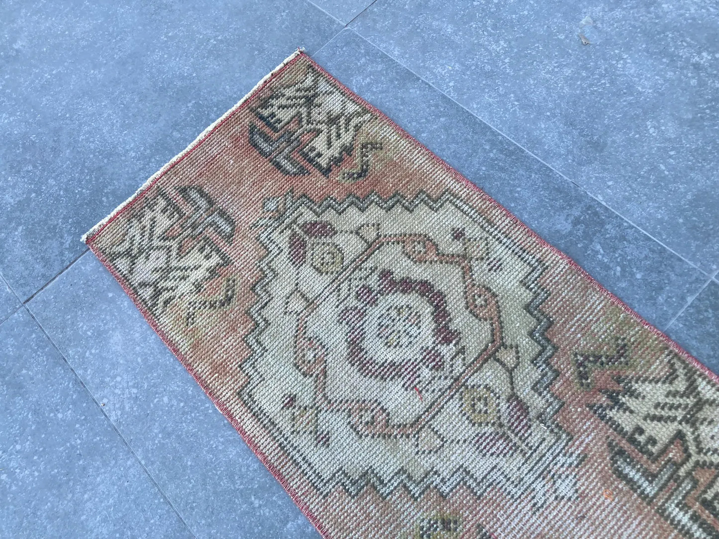 Vintage Turkish Mini Rug 1.3 x 2.9 ft